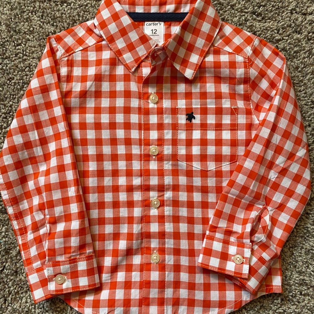 Orange button up